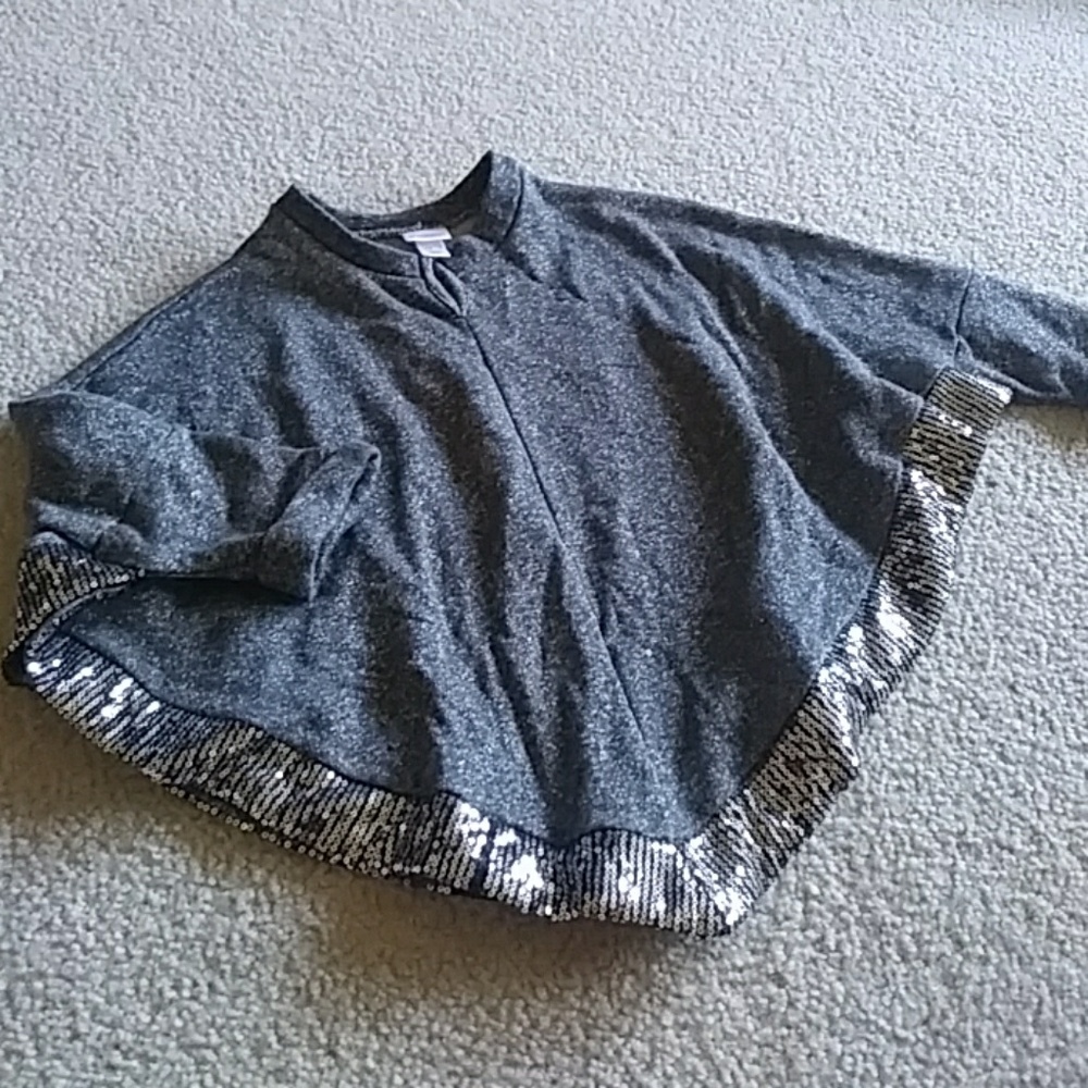 NWOT sequined poncho with sleves